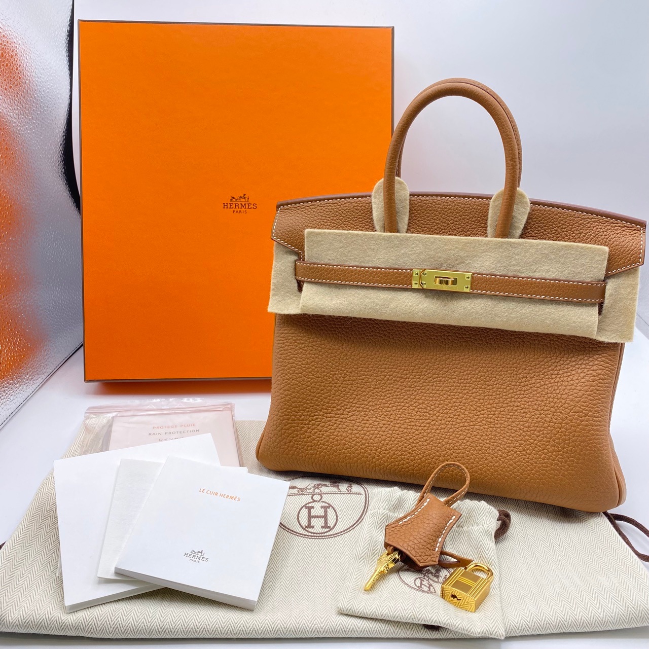 エルメス バーキン25 ゴールド トゴ ゴールド金具 B刻印