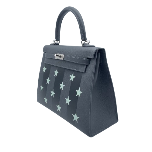 エルメス HERMES ケリー25 カザック エトワール アルドワーズ ブラック ヴェールペパーミント ハンドバッグ バッグ ヴォーエプソン / ヴォータデラクト ヴォーエプソン レディース グレー系 / ブラック系 / グリーン系 【中古】 現金特価】 エルメス ケリー カザック エトワール 25 アルドワーズ