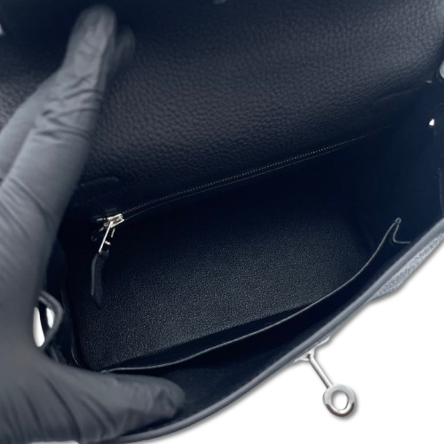 エルメス ケリー 25 ノワール トゴ シルバー金具 W刻印