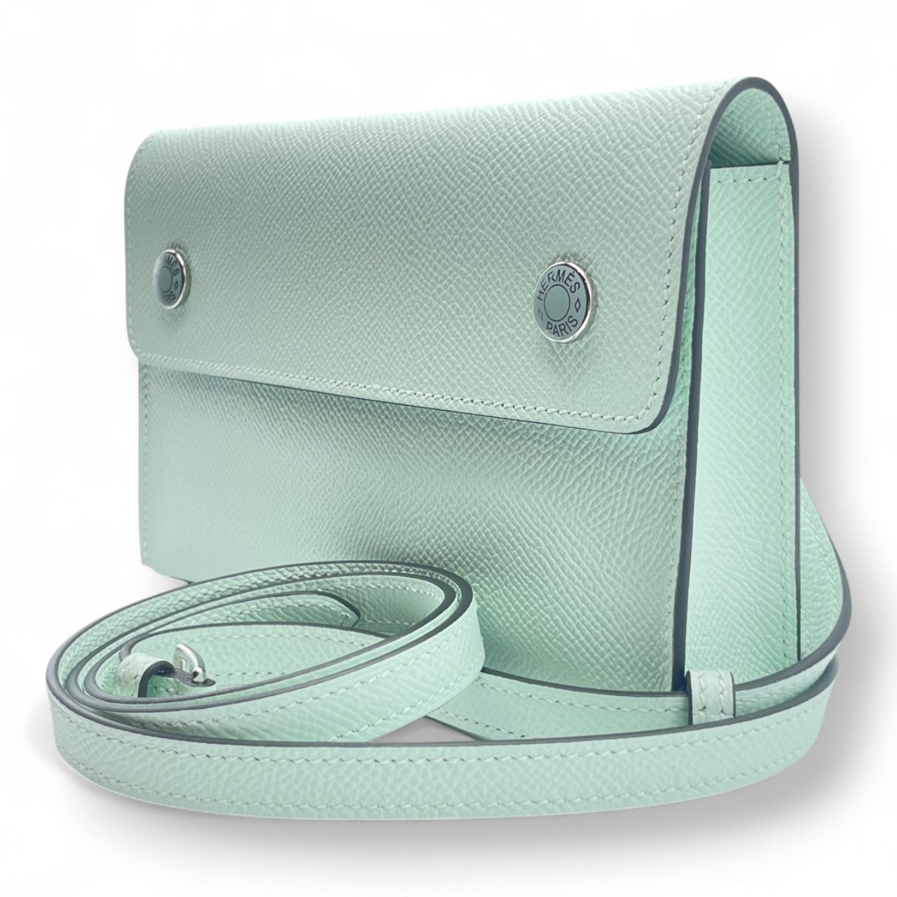 エルメス ナップトゥーゴー 18 ヴェールペパーミント エプソン シルバー金具 K刻印