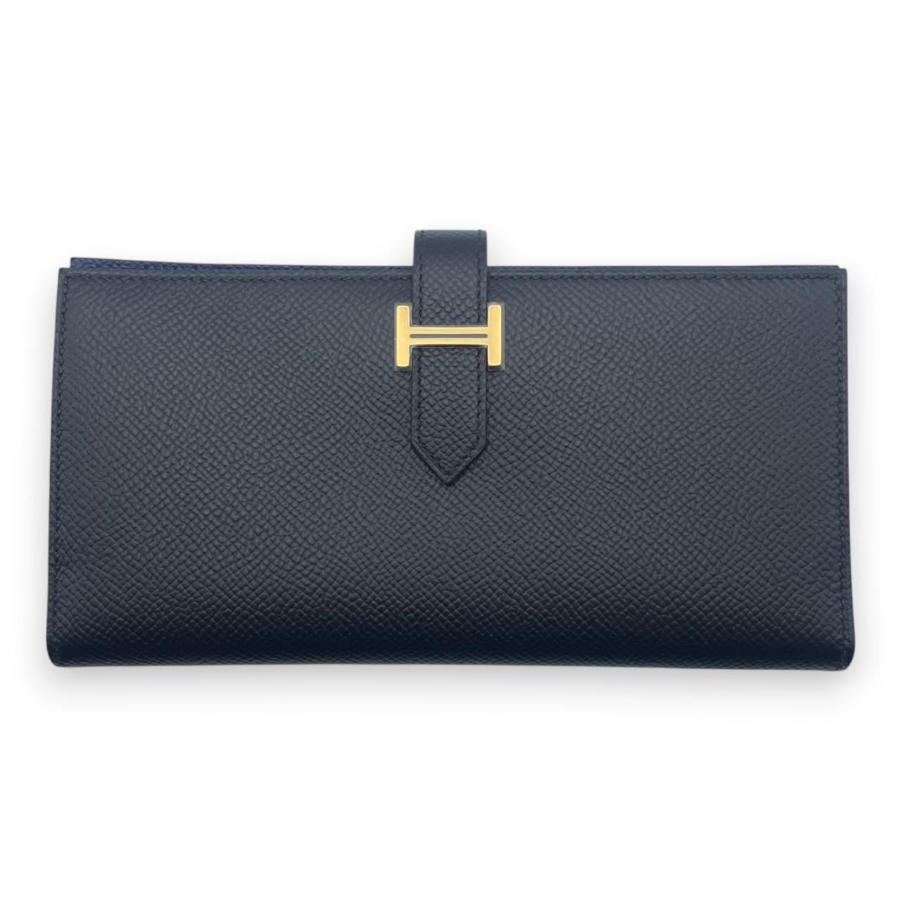 エルメス ベアンスフレ ヴェルソ ノワール/ブルーネイビー エプソン ゴールド金具 W刻印