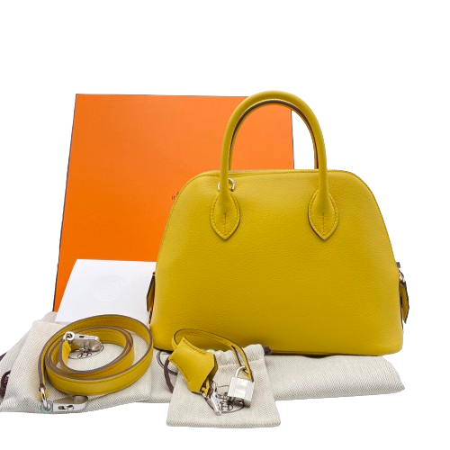 エルメス ボリード1923 ジョーヌナプル 25 エヴァーカラー シルバー金具 B刻印