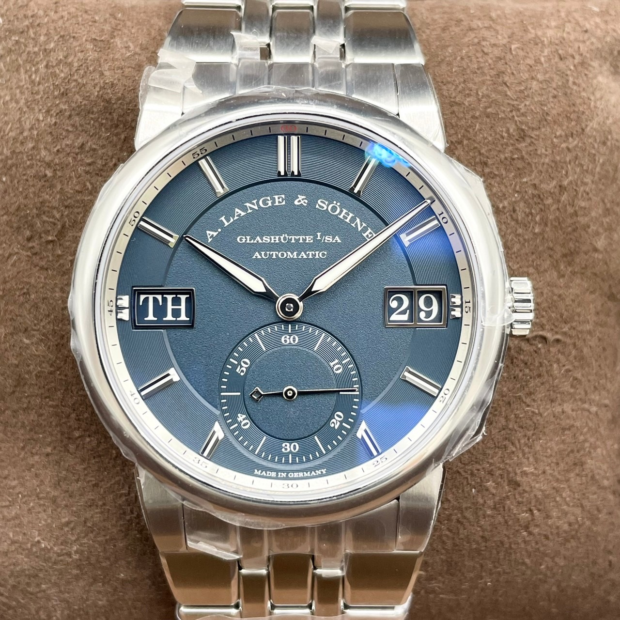 【保護シール付き】ランゲ&ゾーネ オデュッセウス 363.179 ダークブルー ステンレススチール 40.5mm