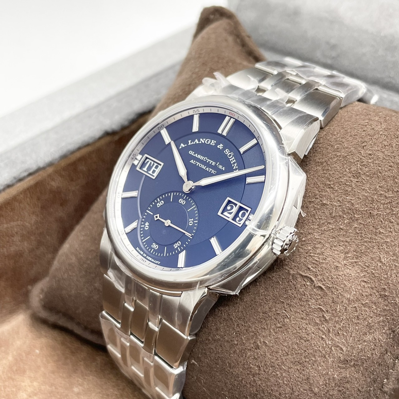 【保護シール付き】ランゲ&ゾーネ オデュッセウス 363.179 ダークブルー ステンレススチール 40.5mm