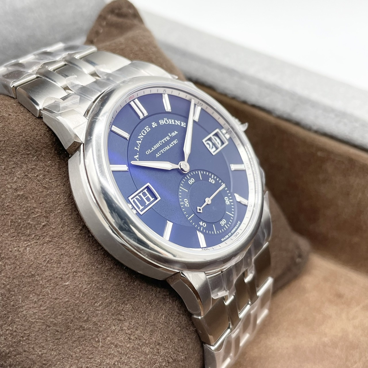 【保護シール付き】ランゲ&ゾーネ オデュッセウス 363.179 ダークブルー ステンレススチール 40.5mm