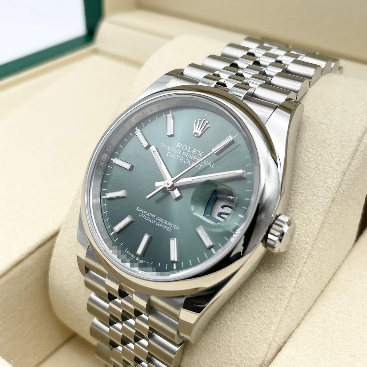 ロレックス デイトジャスト 126200  ミントグリーン ジュビリーブレス 36mm