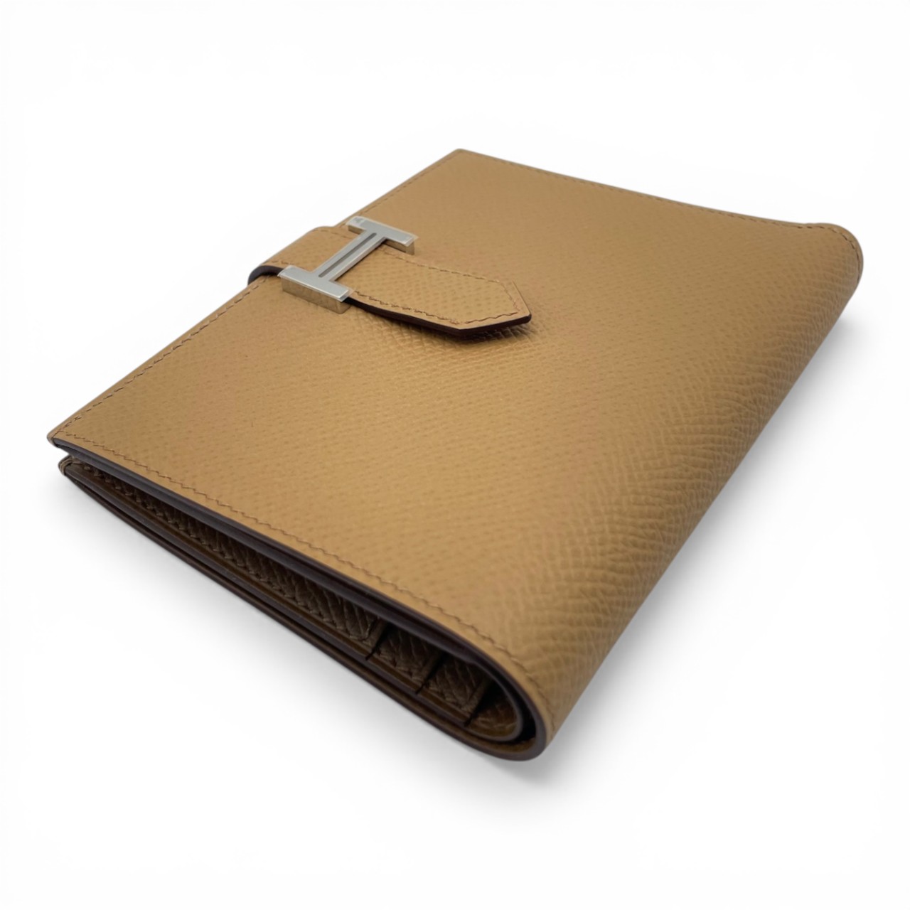 エルメス べアンコンパクト ヴェルソ ブラウン系 エプソン シルバー金具 Ｕ刻印