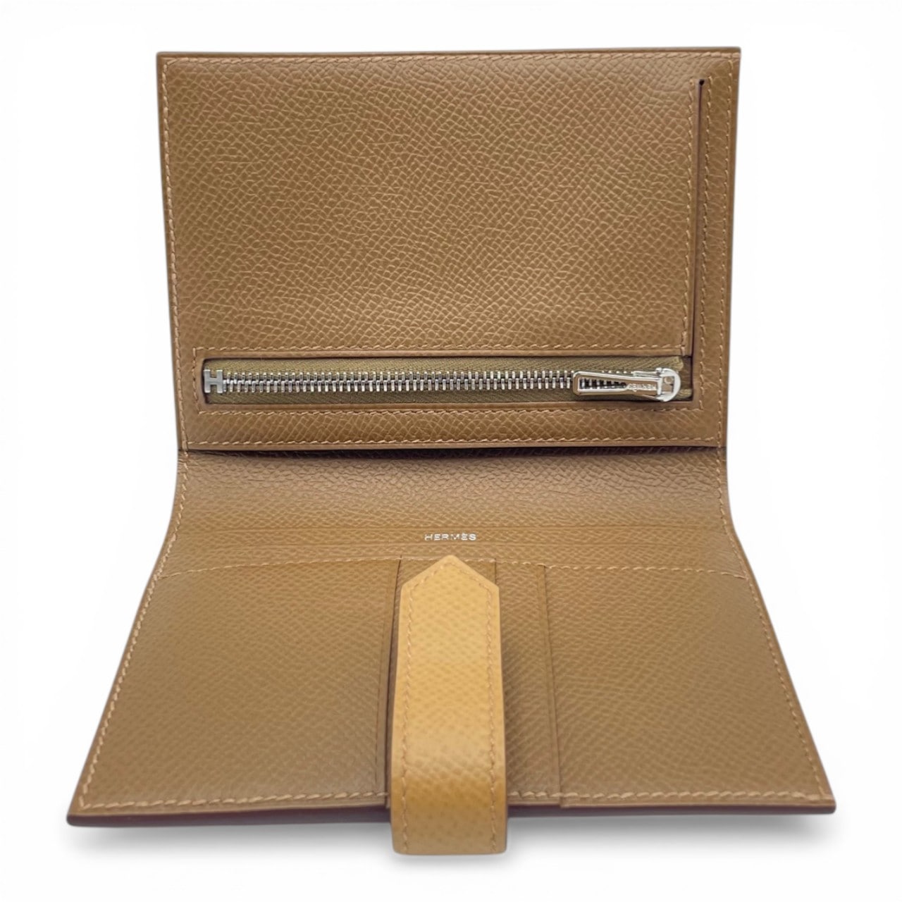 エルメス べアンコンパクト ヴェルソ ブラウン系 エプソン シルバー金具 Ｕ刻印