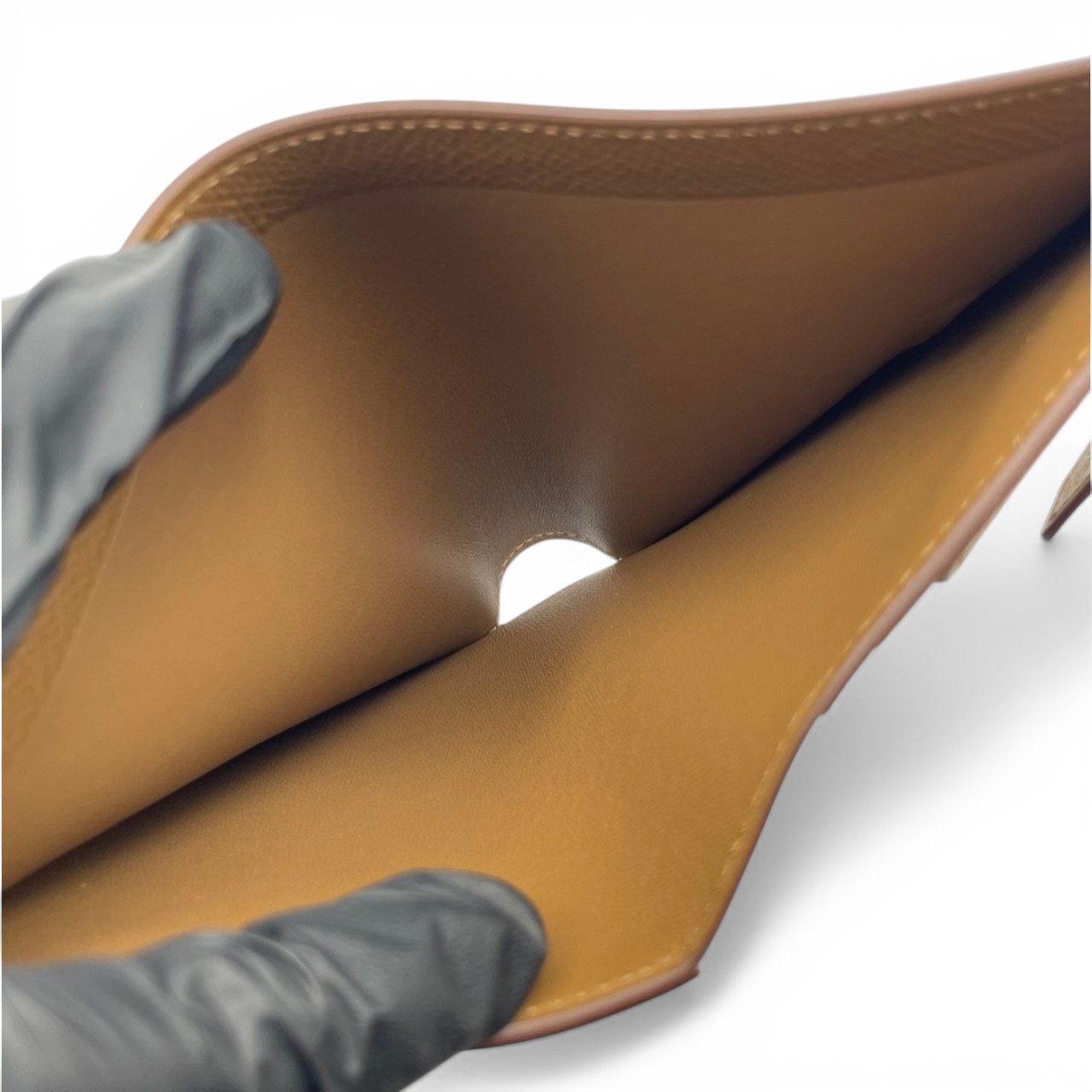 エルメス べアンコンパクト ヴェルソ ブラウン系 エプソン シルバー金具 Ｕ刻印