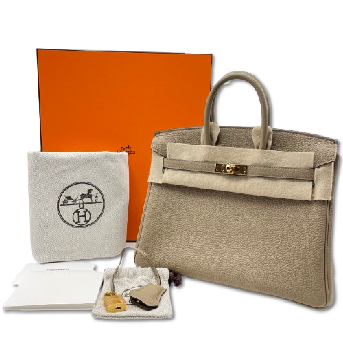 エルメス バーキン 25 ベージュマルファ トゴ ゴールド金具 W刻印