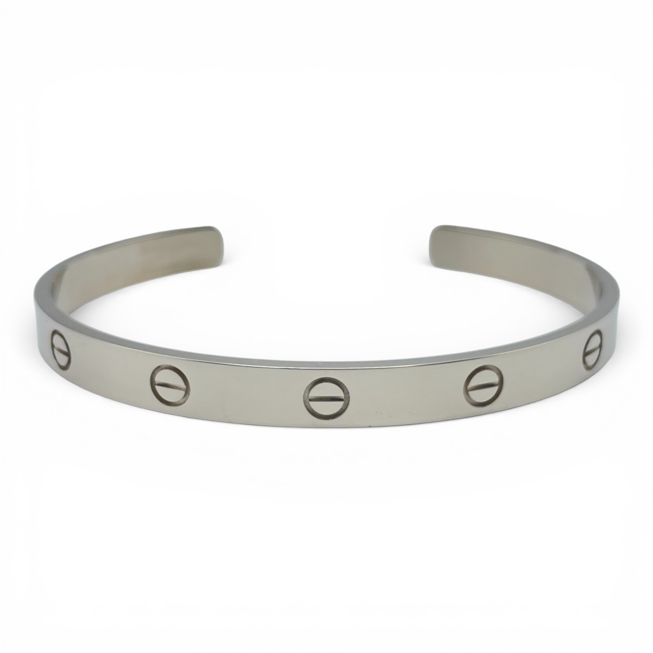 カルティエ ラブオープン バングル 19 ホワイトゴールド