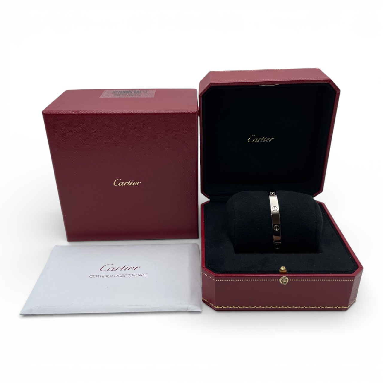 カルティエ ラブオープン バングル 19 ホワイトゴールド
