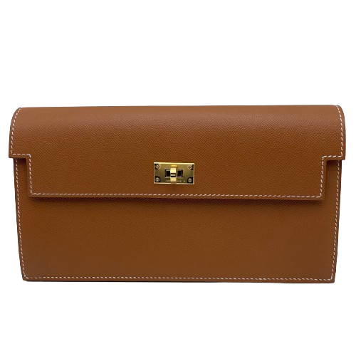 エルメス ケリーポケットロング ゴールド ヴォーマダム ゴールド金具 W刻印