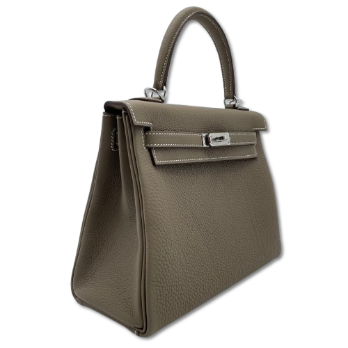 エルメス ケリー 25 エトゥープ トゴ シルバー金具 W刻印