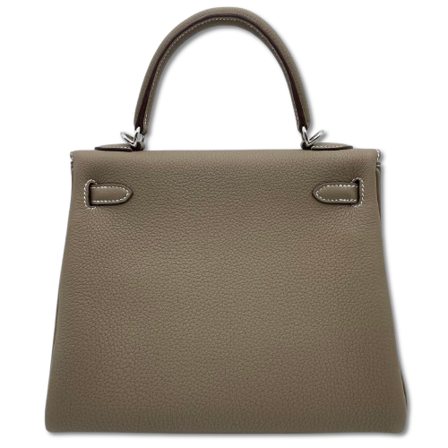 エルメス ケリー 25 エトゥープ トゴ シルバー金具 W刻印