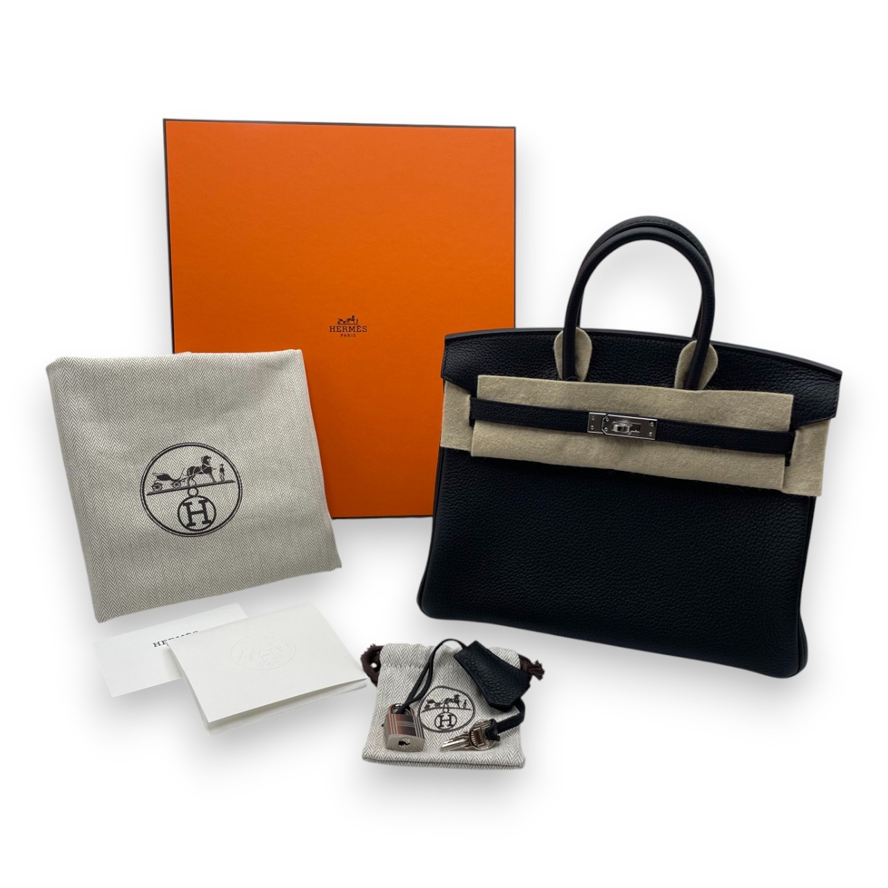 【現金特価】エルメス バーキン 25 ノワール トゴ シルバー金具 K刻印