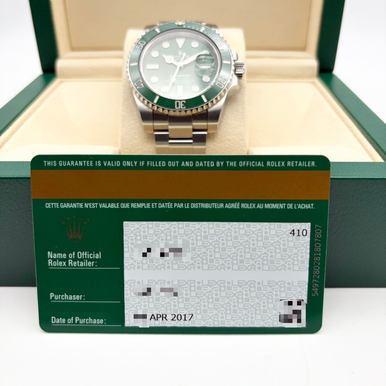 ロレックス サブマリーナーデイト 116610LV グリーン オイスターブレス 40mm