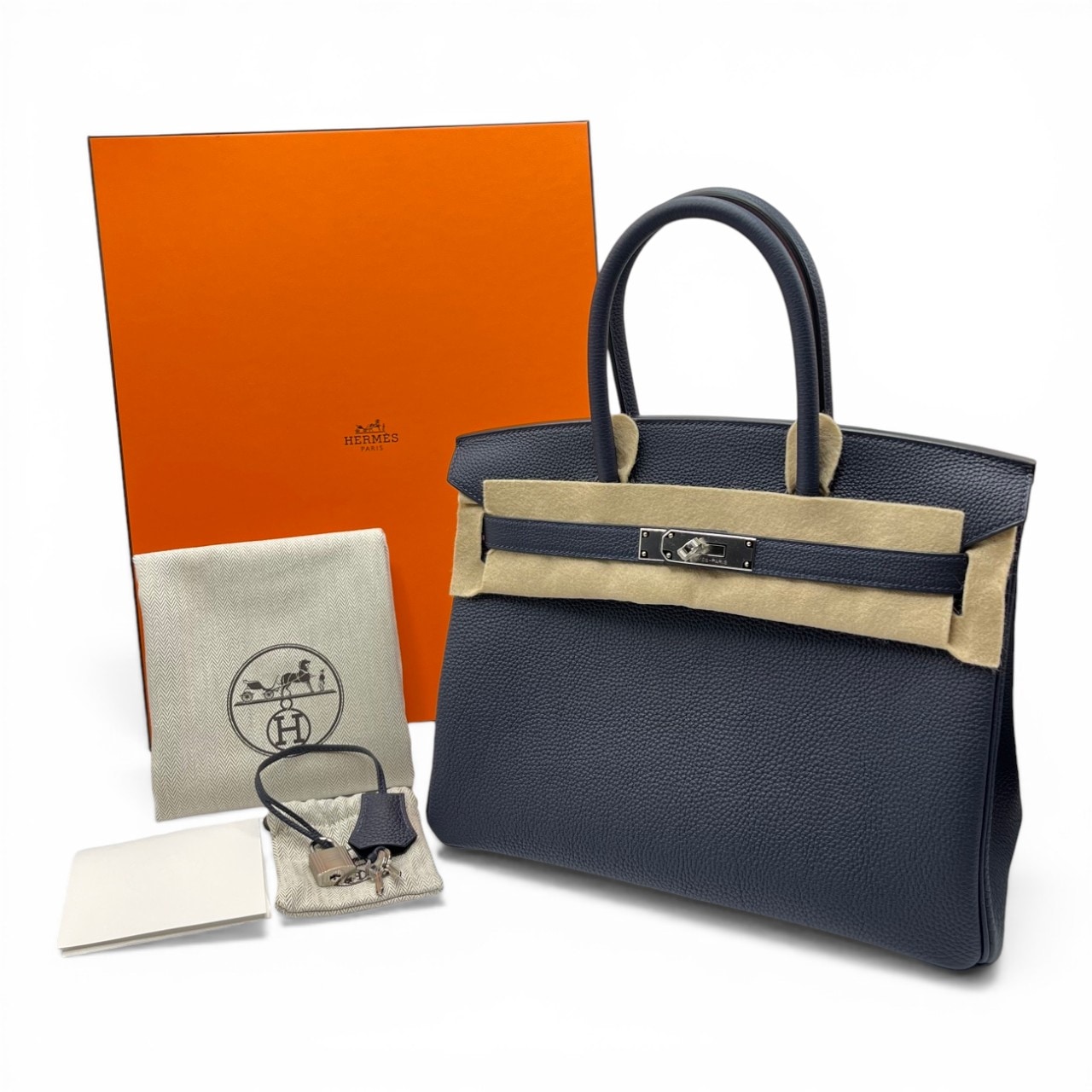 新品 HERMES エルメス バーキン30 ブルーニュイ シルバー金具 エルメス バーキン30 ブルーニュイ/シルバー金具 トゴ Y刻印 HERMES