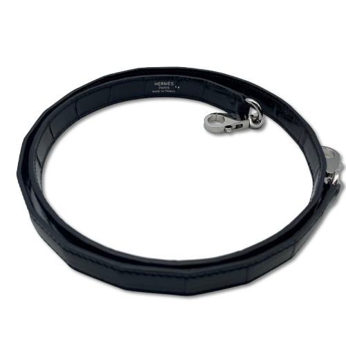 エルメス ケリー 25 ノワール アリゲーター シャイン シルバー金具 W刻印