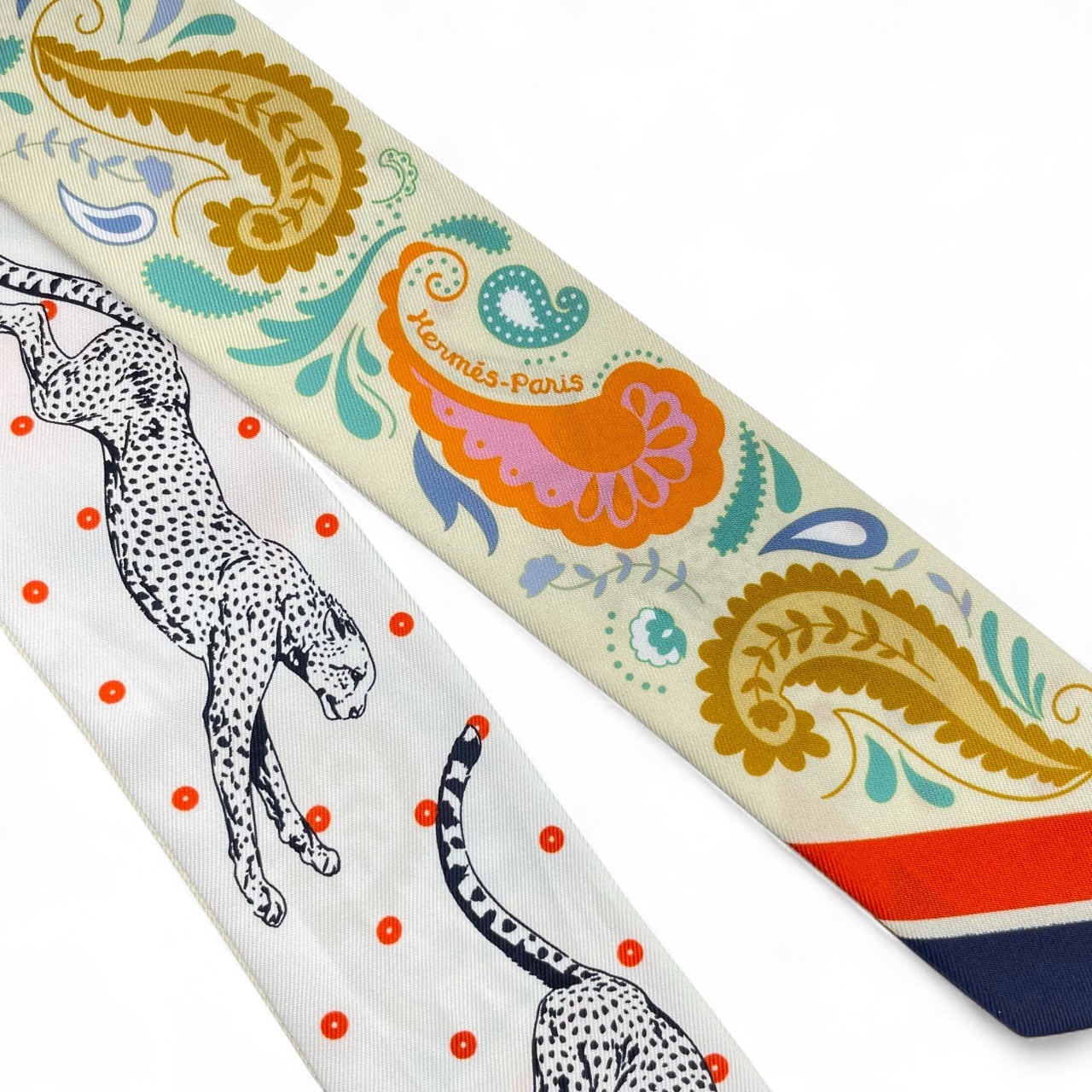 エルメス ツイリー チータ バンダナ ジョーヌスフル/オレンジ