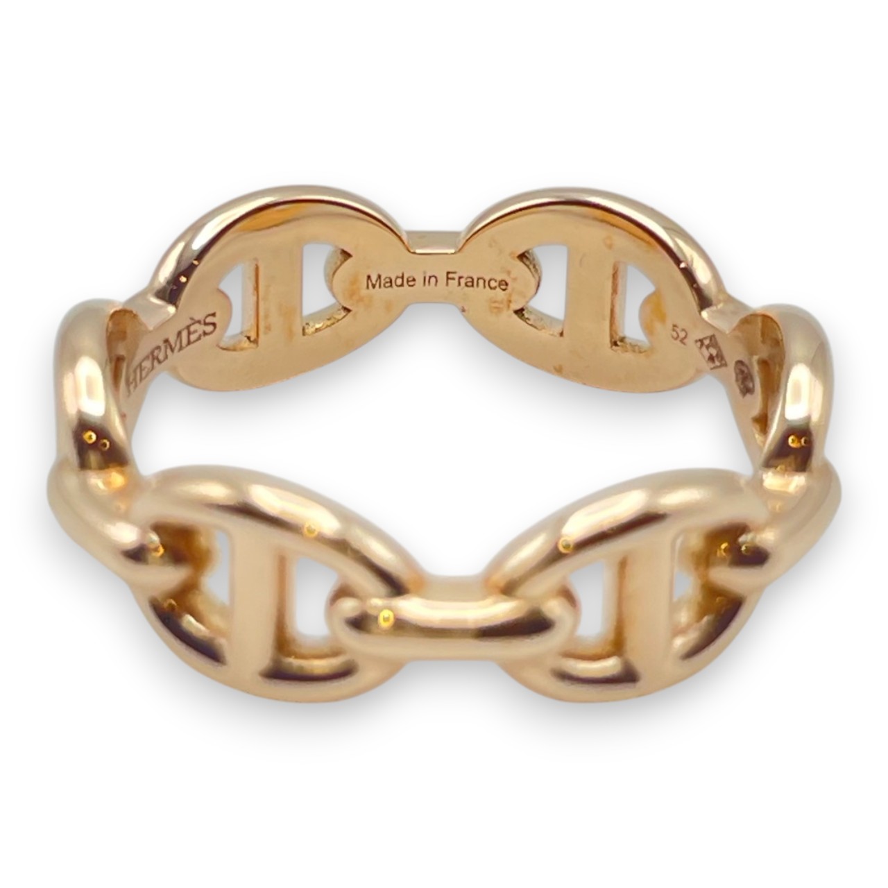 エルメス シェーヌ・ダンクル アンシェネリング PM 52 ピンクゴールド 12号