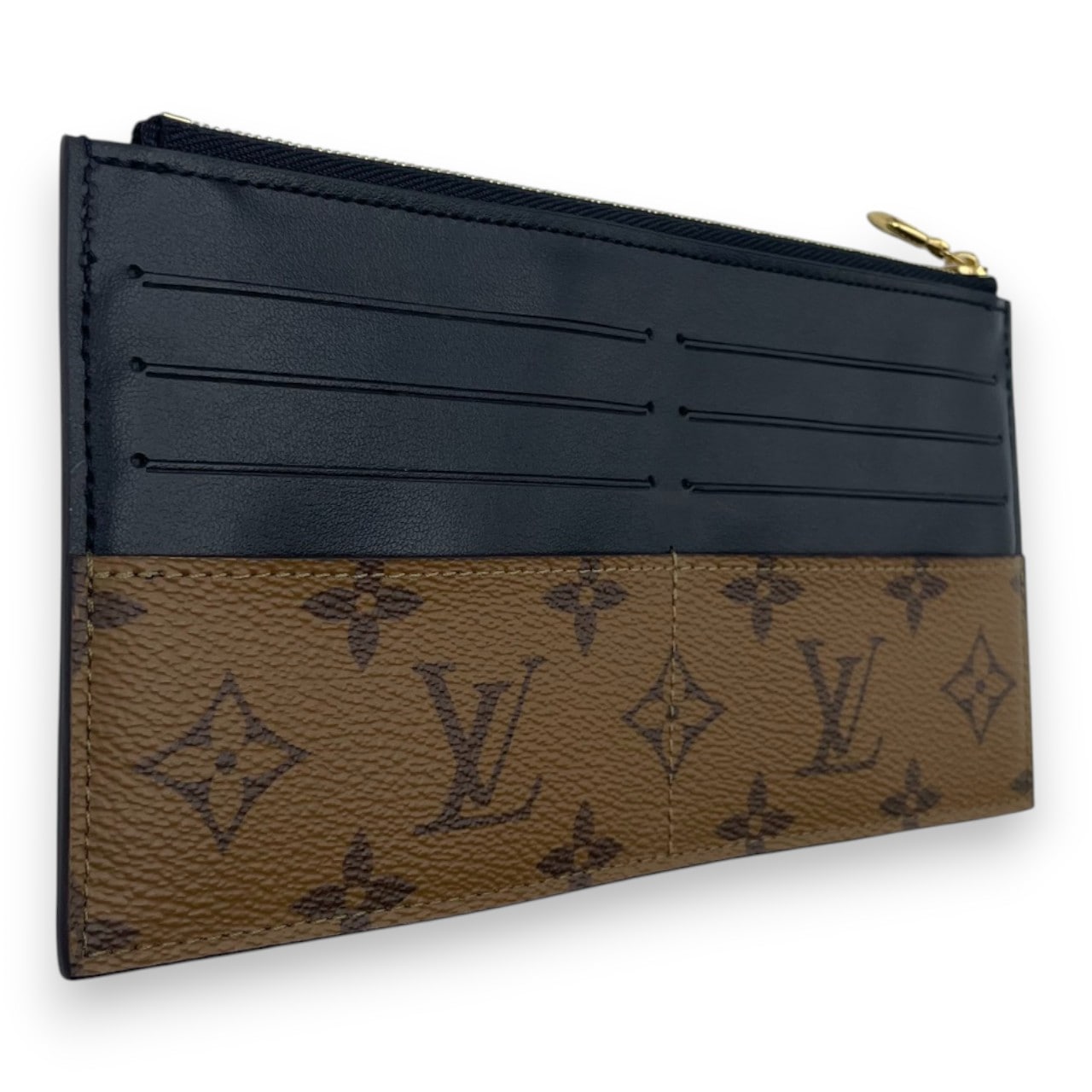 ルイヴィトン スリムパース ブラウン モノグラム カウハイドレザー