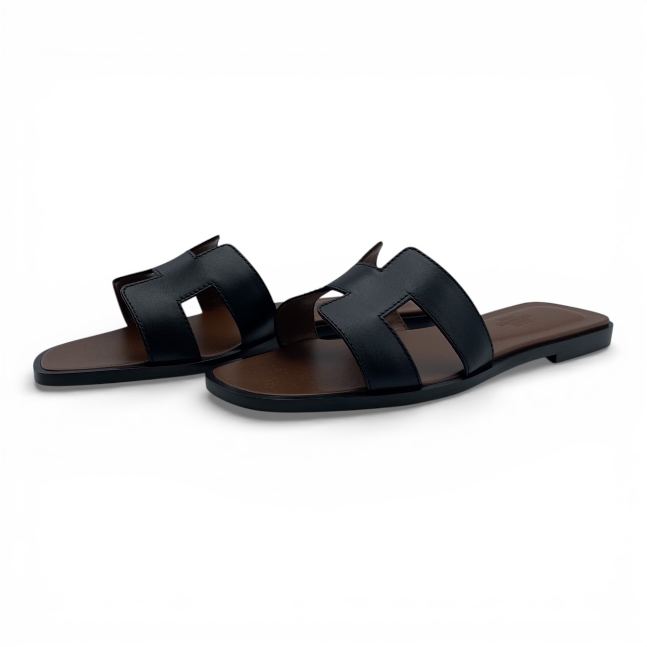 エルメス オラン サンダル 36 ノワール/ゴールド 23/23.5cm - ブランド