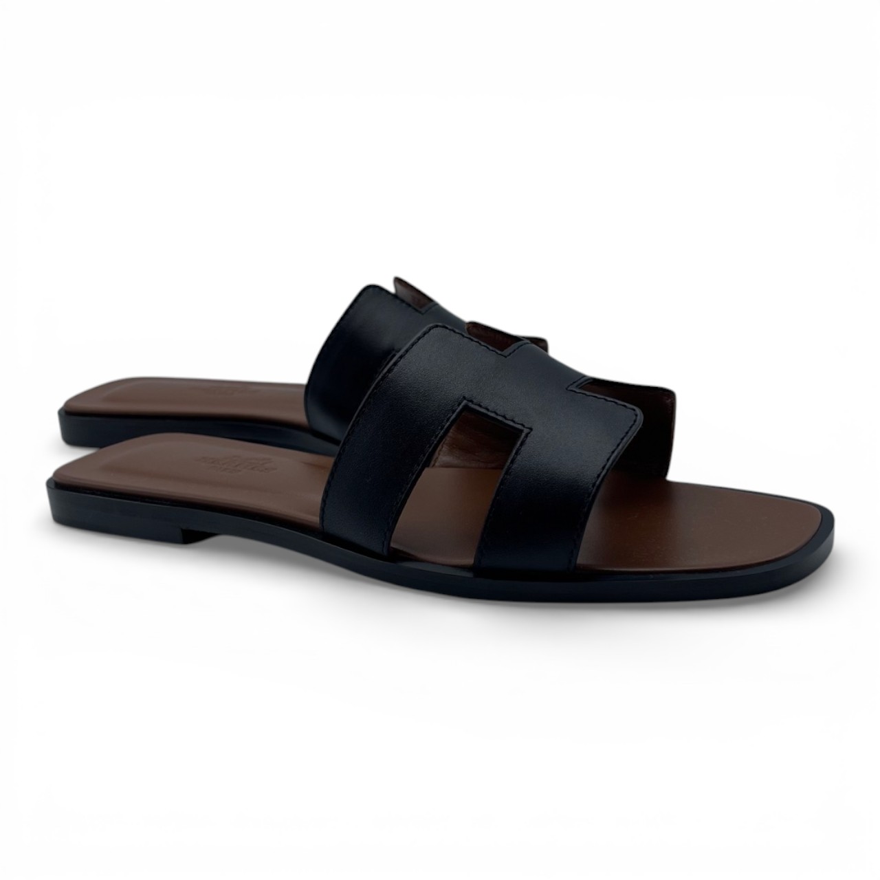 エルメス オラン サンダル 36 ノワール/ゴールド 23/23.5cm - ブランド