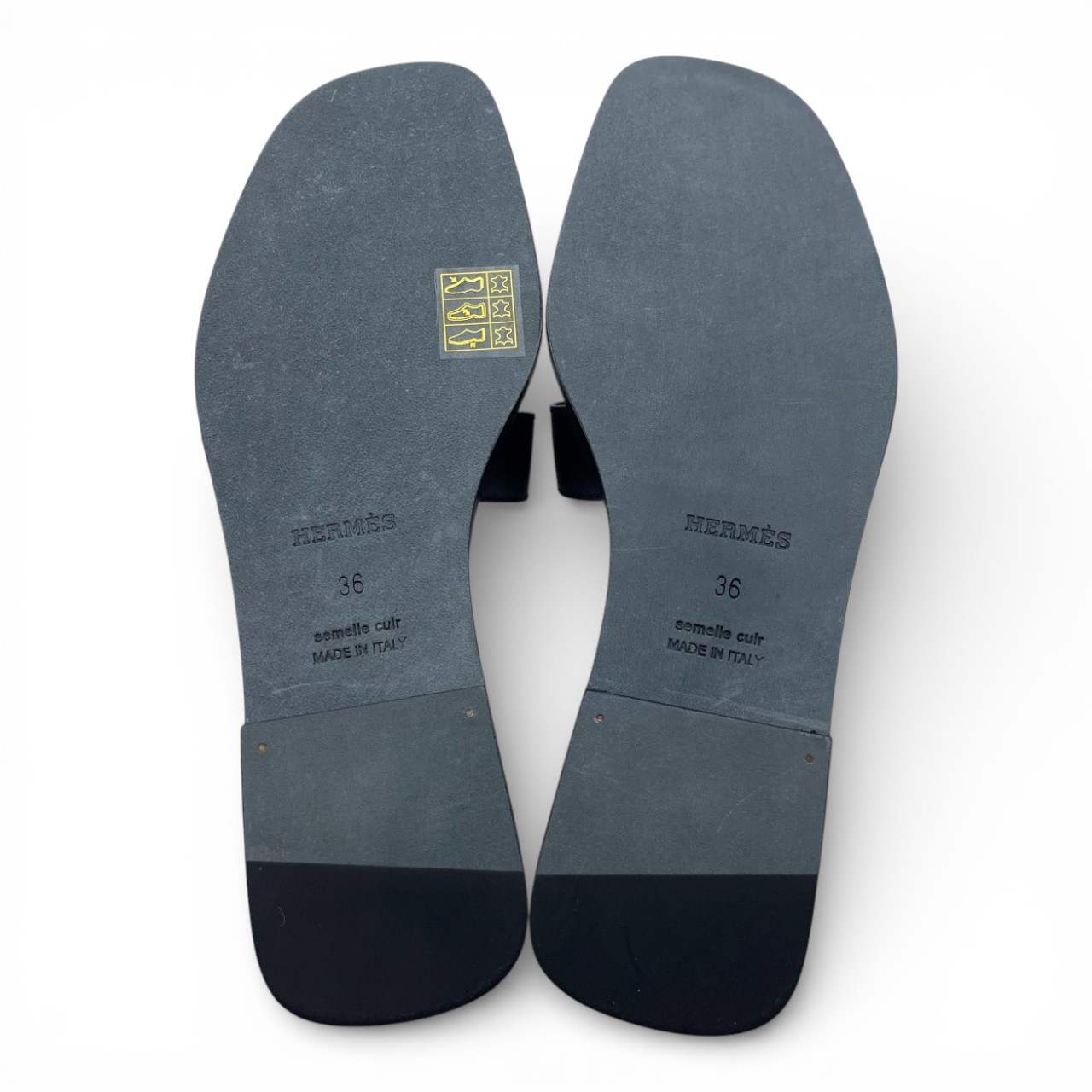 エルメス オラン サンダル 36 ノワール/ゴールド 23/23.5cm - ブランド