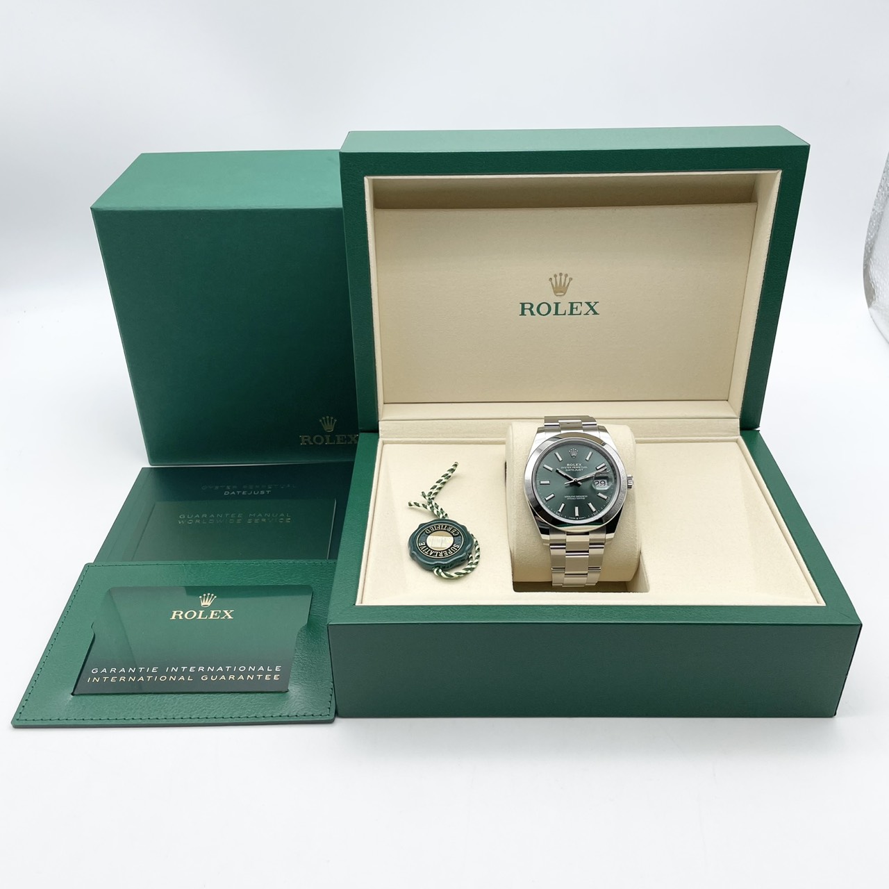 ロレックス デイトジャスト 126300 ミントグリーン オイスターブレスレット 41mm