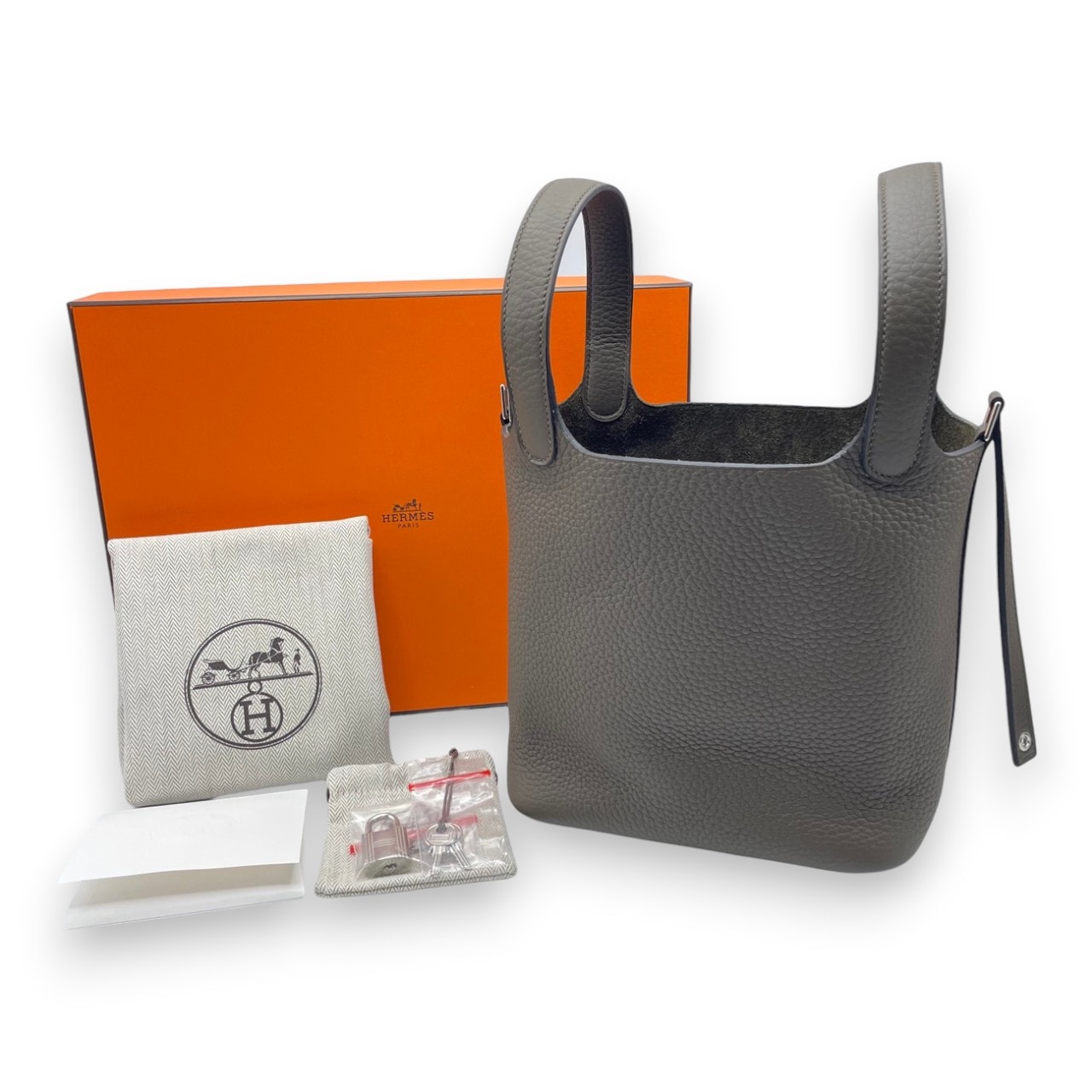 エルメス HERMES ハンドバッグ トリヨンクレマンス ピコタンロックMM シルバー金具 パープル 最新刻印・新色】エルメス ピコタンロック PM ヴェールロデン トリヨン