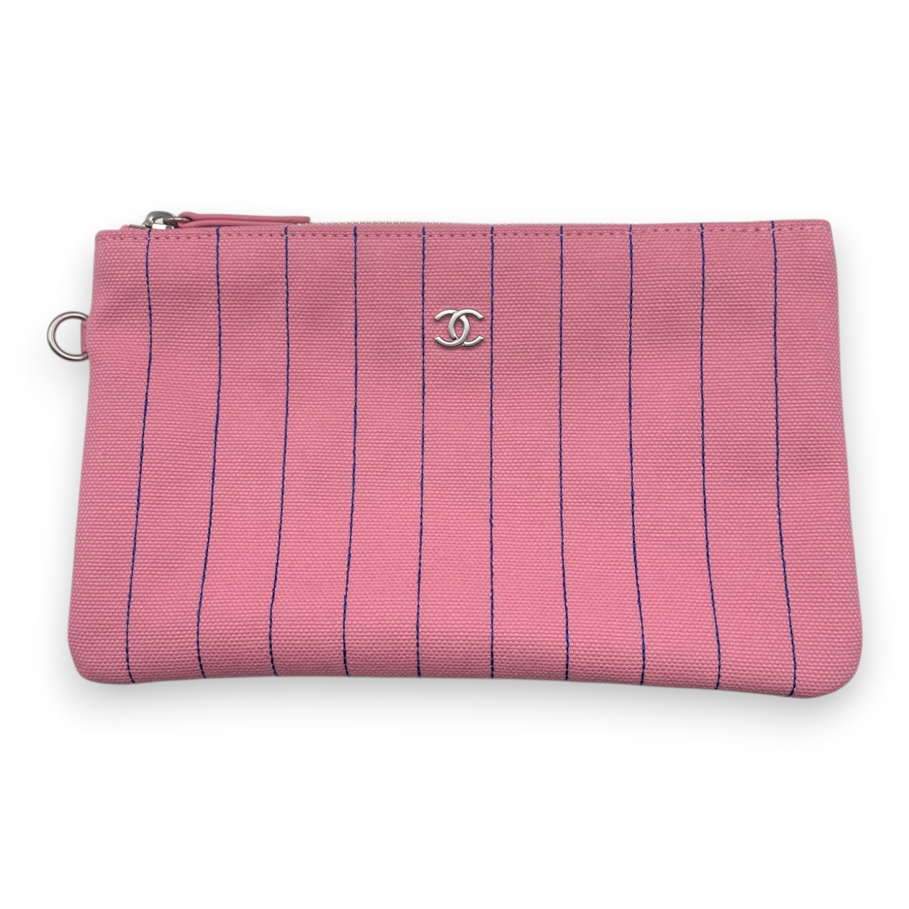 シャネル ドーヴィル W38 ピンク キャンバス/レザー シルバー金具