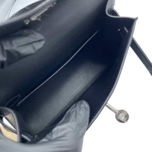 【現金特価】エルメス ミニケリー ノワール エプソン シルバー金具 W刻印