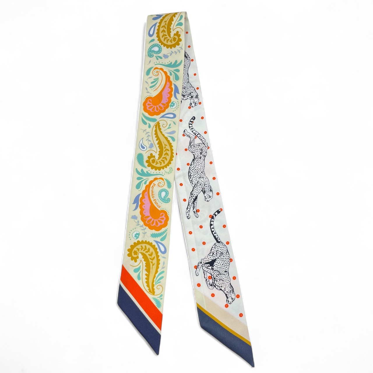 エルメス ツイリー チータ バンダナ ジョーヌスフル/オレンジ