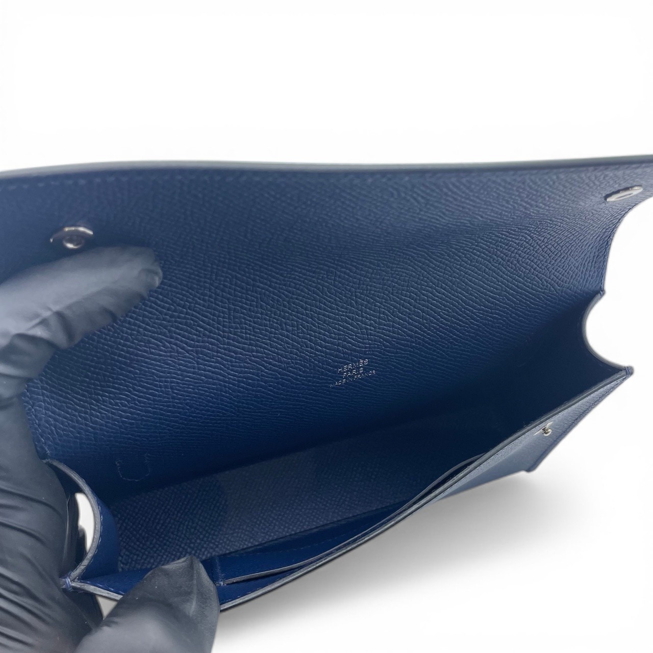 エルメス ナップトゥーゴー 18 ブルーネイビー エプソン シルバー金具 W刻印