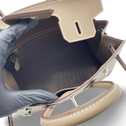 エルメス バーキン 25 セリエ エトゥープ エプソン シルバー金具 W刻印