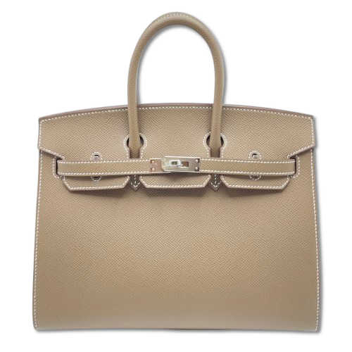 エルメス バーキン 25 セリエ エトゥープ エプソン シルバー金具 W刻印