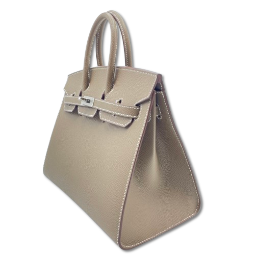 エルメス バーキン 25 セリエ エトゥープ エプソン シルバー金具 W刻印