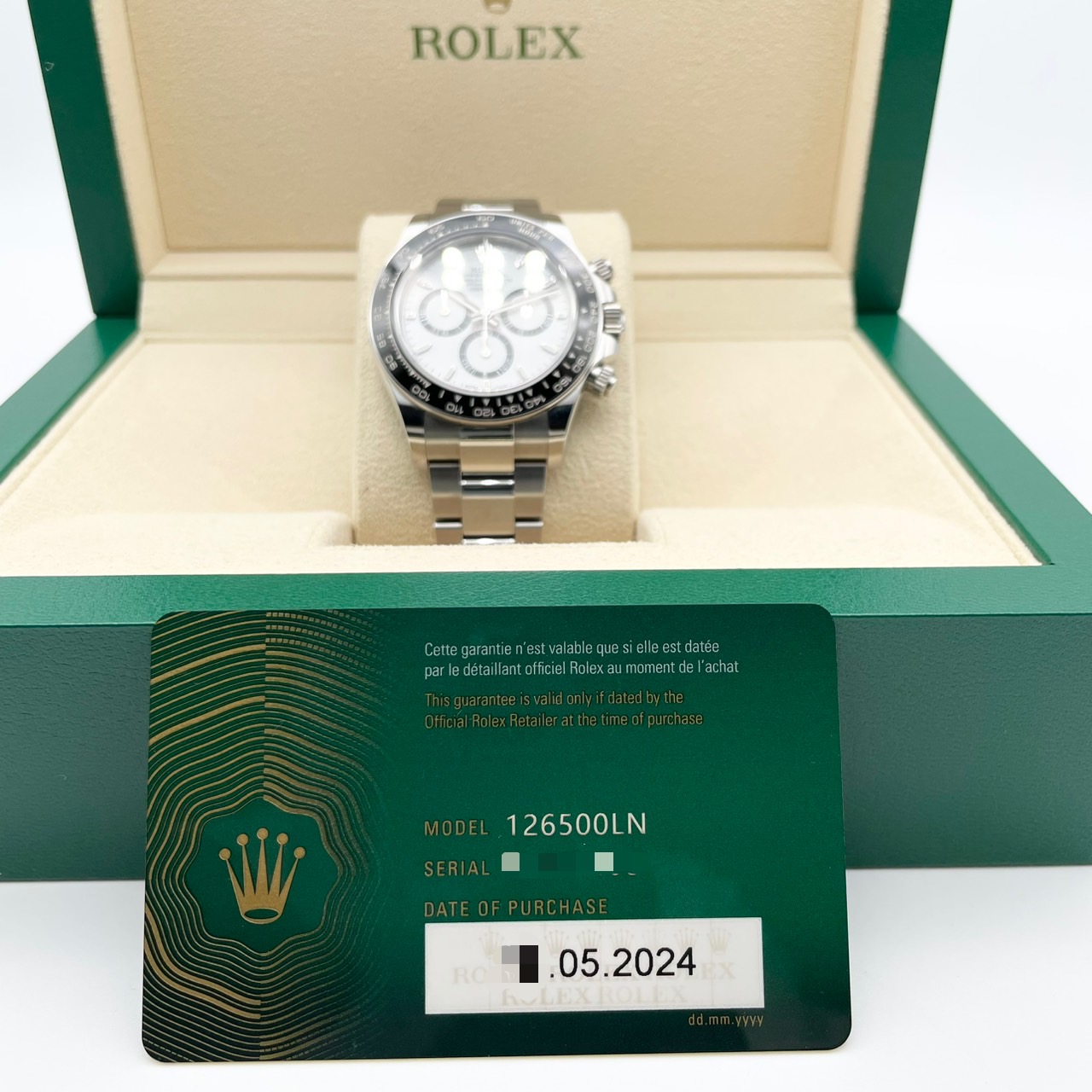 ロレックス デイトナ 126500LN ホワイト ステンレススチール 40mm