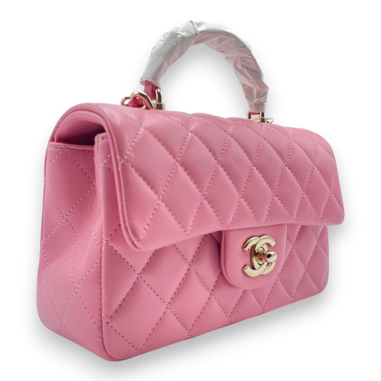 PAN CHANEL 19 パース ラムスキン マトラッセ シャネル マトラッセ ココハンドル 19 ピンク ラムスキン