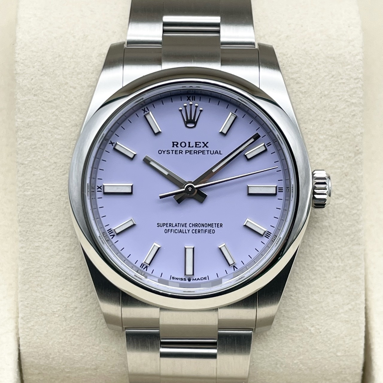 【25年10月ギャラ！】 ロレックス オイスターパーペチュアル 124200 ラベンダー オイスターブレスレット 34mm