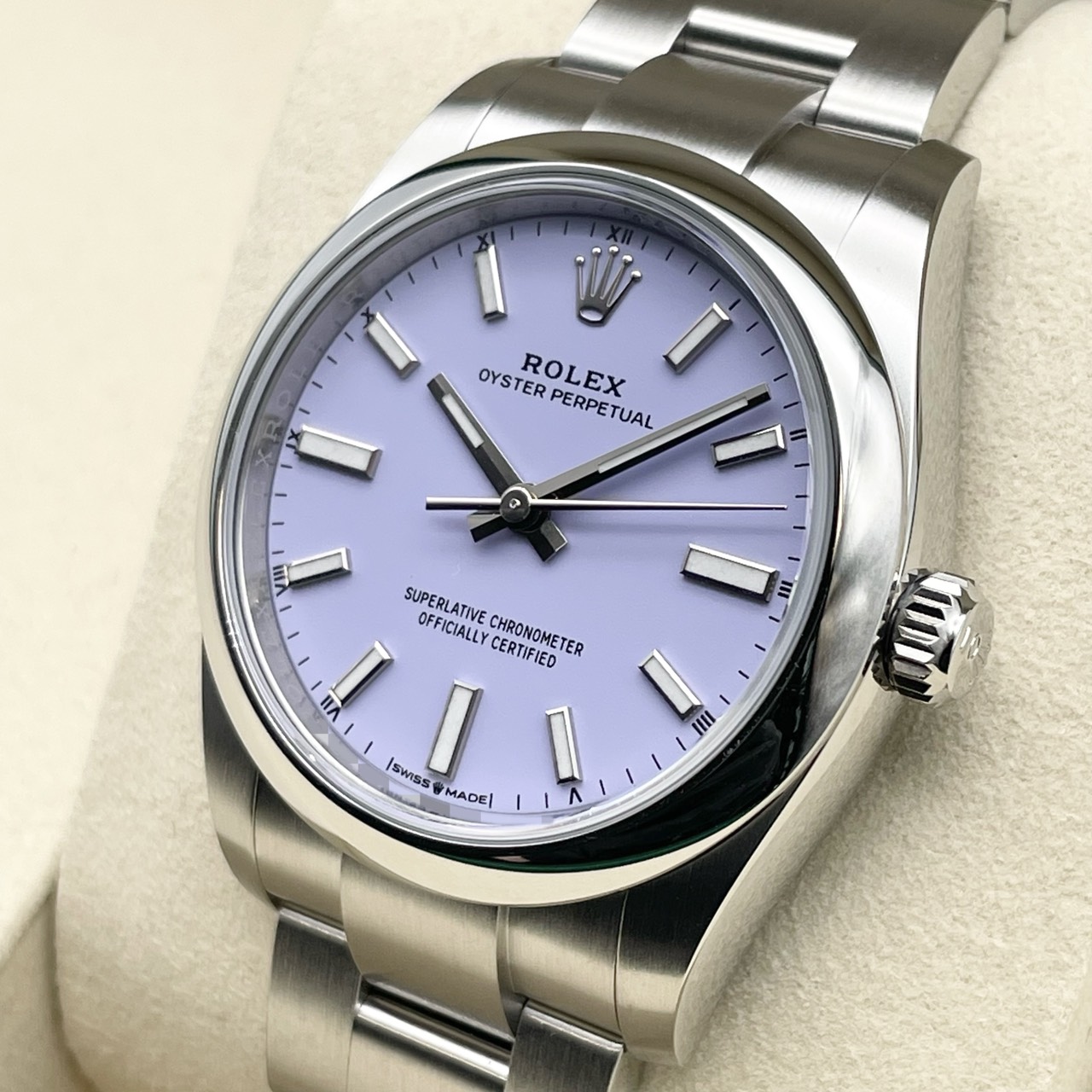 【25年10月ギャラ！】 ロレックス オイスターパーペチュアル 124200 ラベンダー オイスターブレスレット 34mm