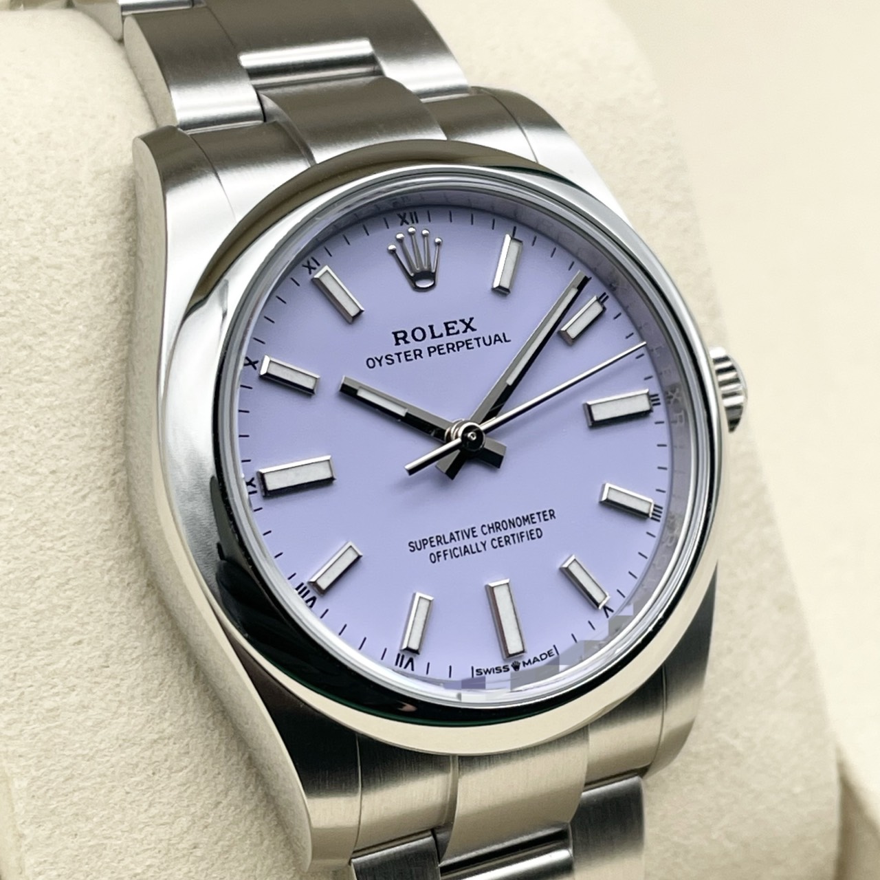 【25年10月ギャラ！】 ロレックス オイスターパーペチュアル 124200 ラベンダー オイスターブレスレット 34mm