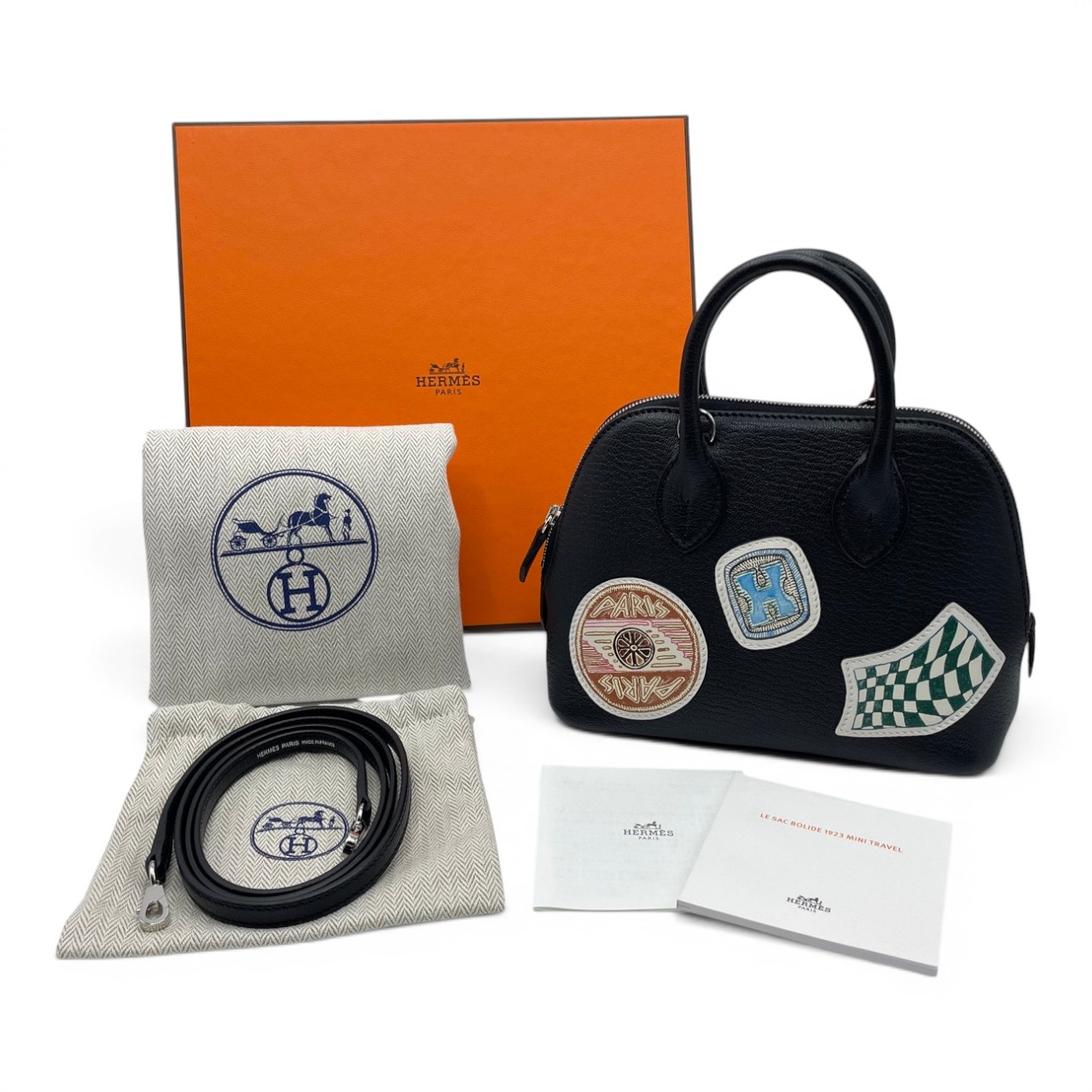 【良品】HERMES エルメス ジジェ グローブ スエード ボリードチャーム エルメス ボリード 1923 ミニ ピケ・コレ ノワール/マルチカラー