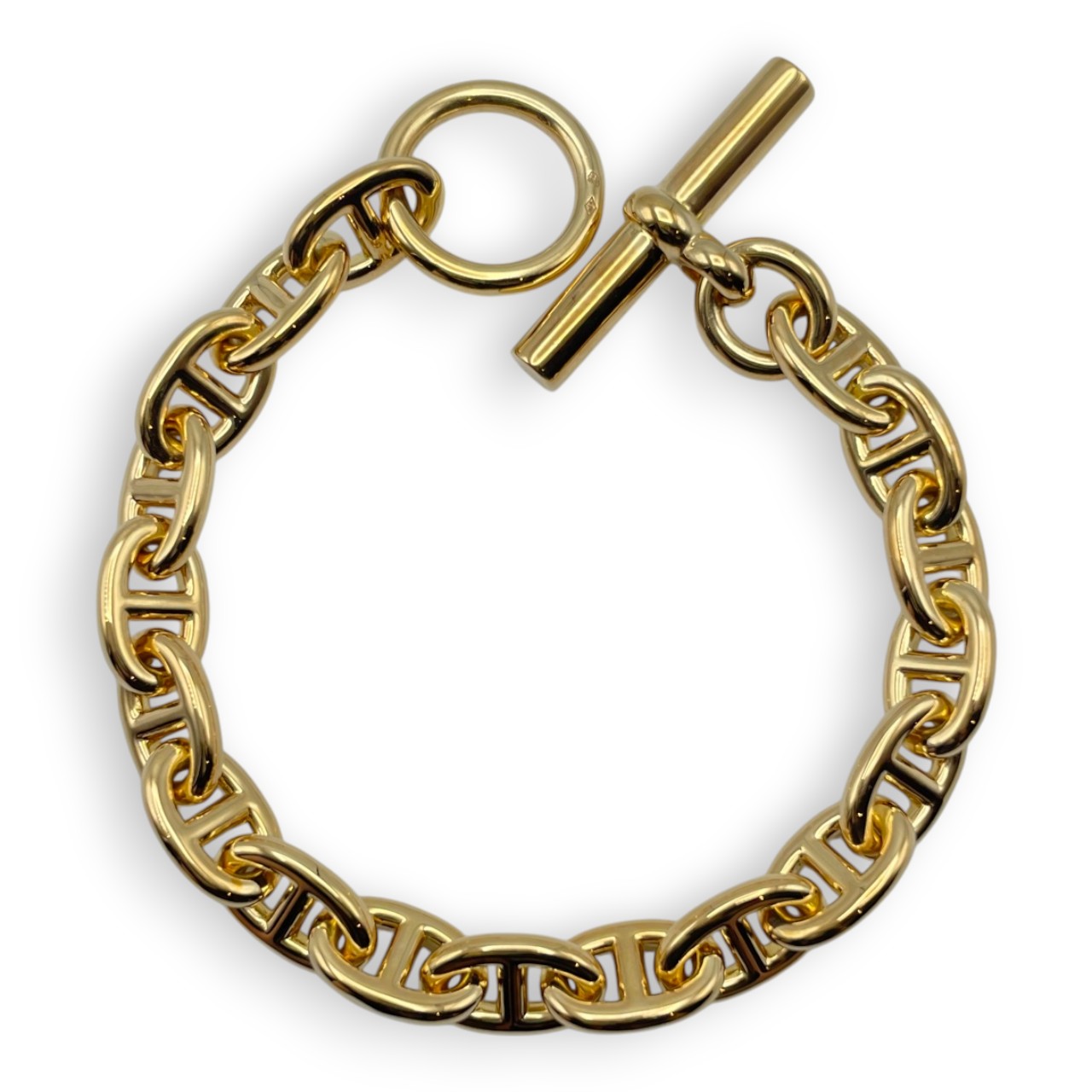 ❝極美品❞ エルメス シェーヌダンクル ダダ IDブレスレット ゴールド 750 エルメス シェーヌ・ダンクル ブレスレット PM イエローゴールド