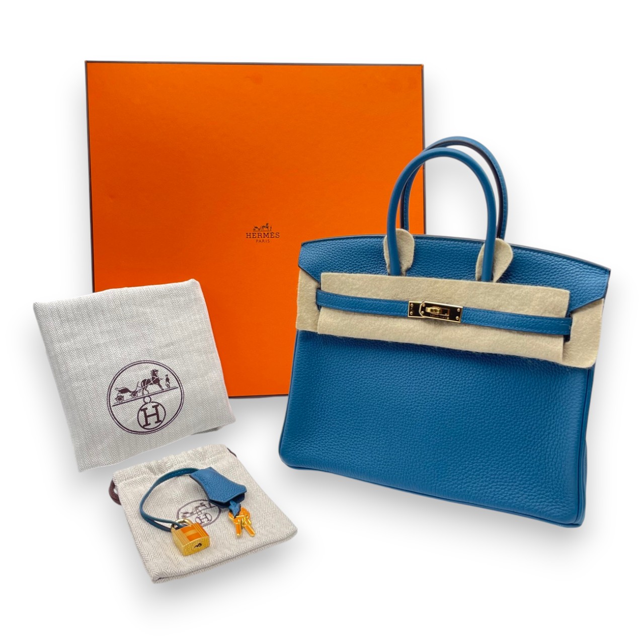 エルメス バーキン 25 コバルト トゴ ゴールド金具 X刻印