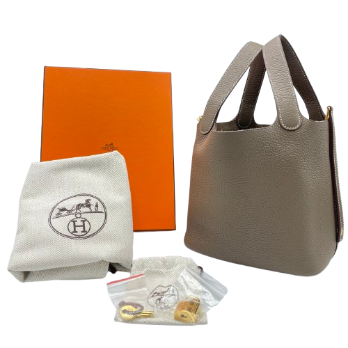 エルメス ピコタンロック PM エトゥープ トリヨンクレマンス ゴールド金具 B刻印