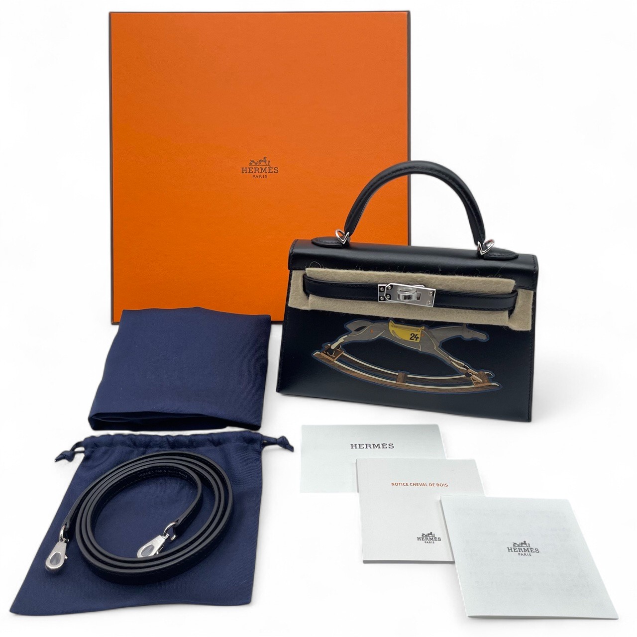 エルメス ミニケリー シュヴァル・ド・ボワ ノワール タデラクト