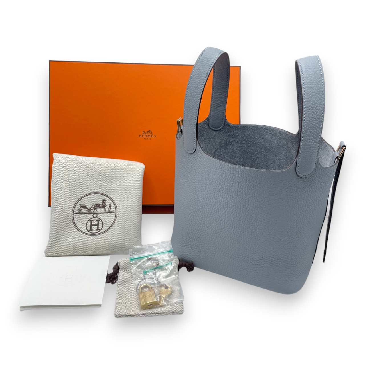 HERMES ピコタンロック MM 新色 グリパンタン シャンパンゴールド金具 エルメス ピコタンロック18/PM グリパンタン トリヨンクレマンス