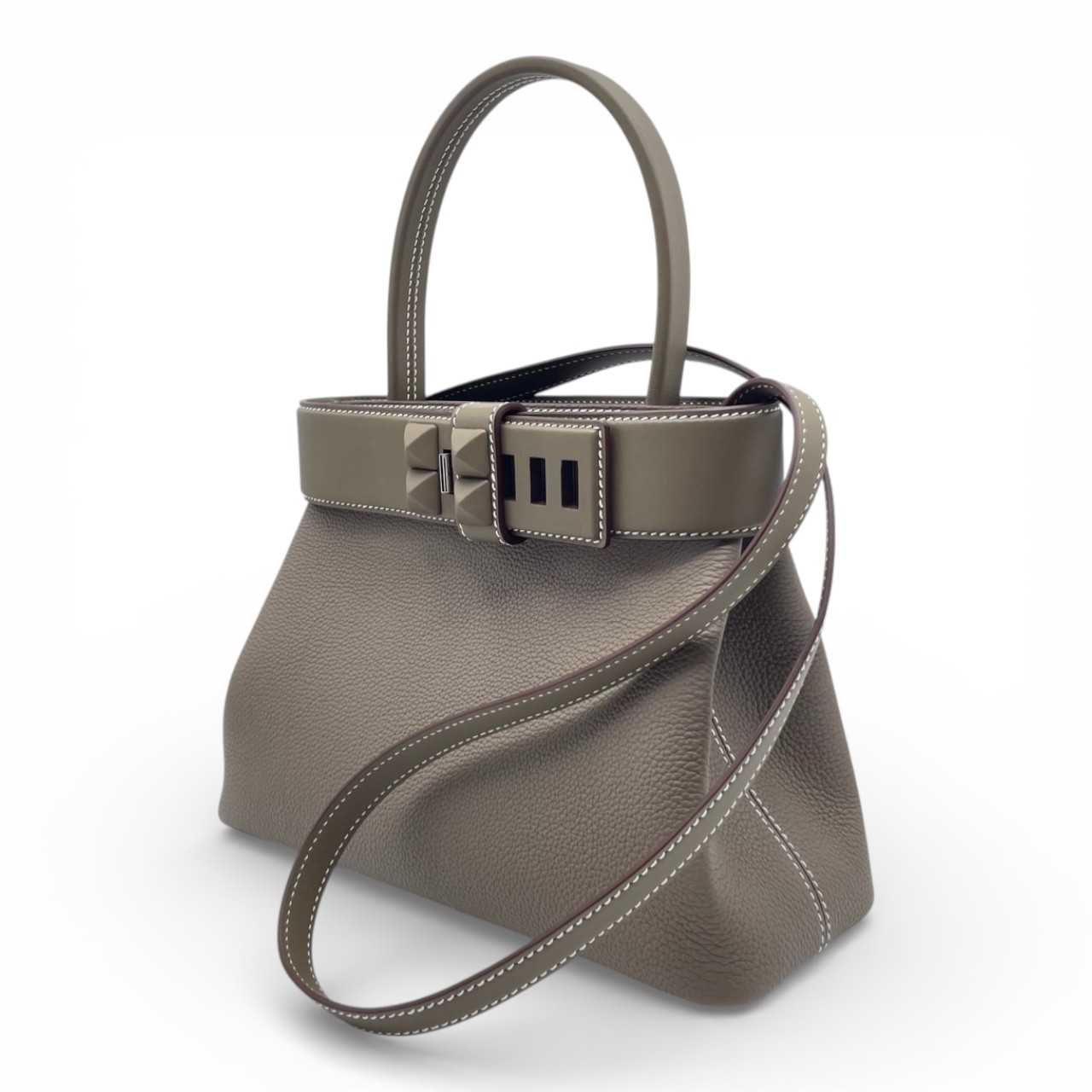 エルメス メドール 27 エトゥープ トゴ/スイフト シルバー金具 K刻印